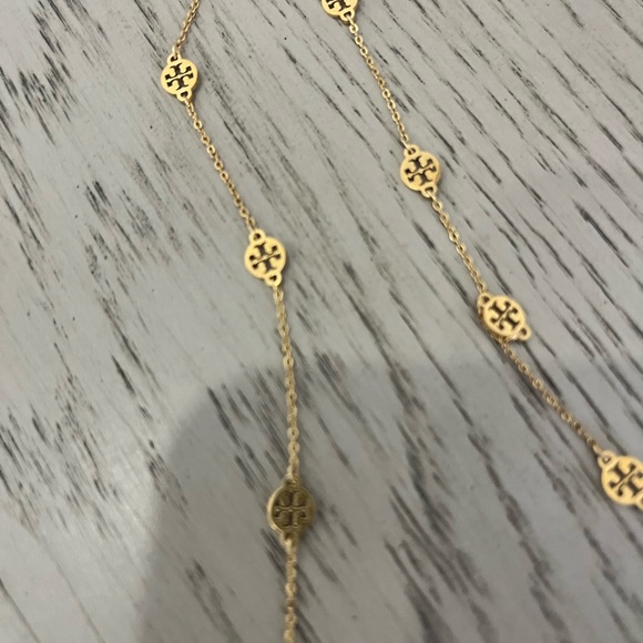 Tory Burch Gold Chain Necklace with Logo Charms - Picture 3 of 4